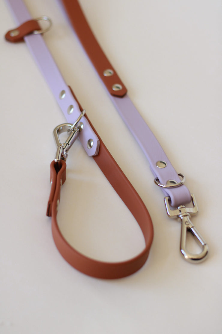 Pre-made Handsfree Biothane Leash - Lavender/Tan