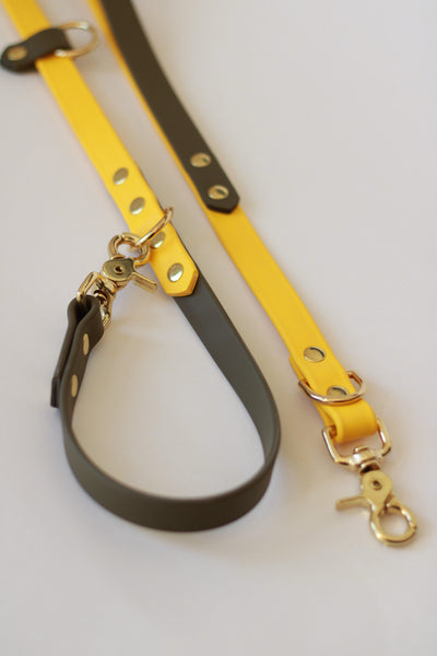 Pre-made Handsfree Biothane Leash - Yellow/Olive