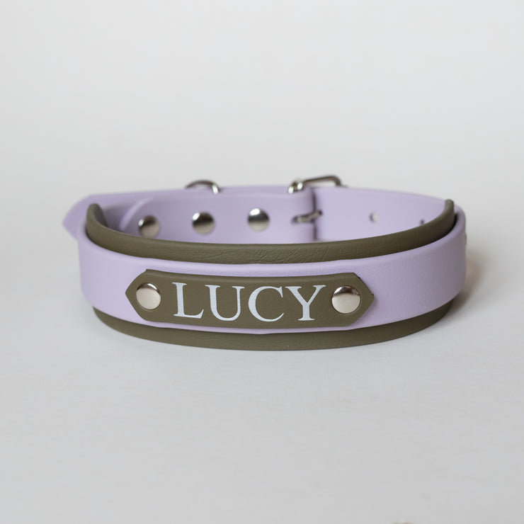 Double Layered Biothane Collar with Nameplate